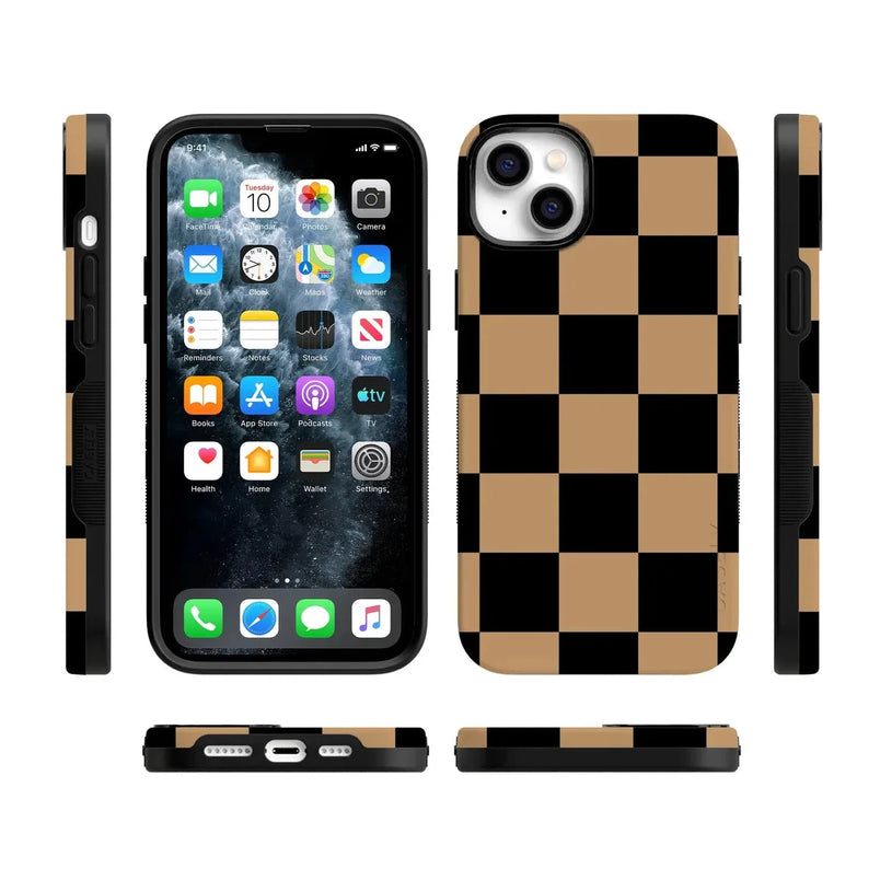 Fit Check | Black & Brown Checkerboard Case iPhone Case get.casely 