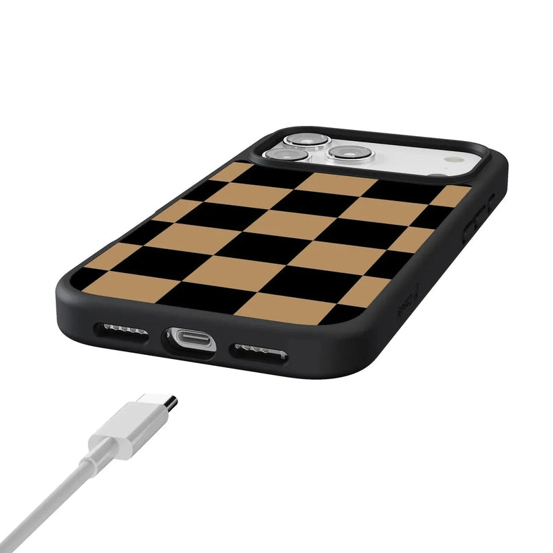 Fit Check | Black & Brown Checkerboard Case iPhone Case get.casely 