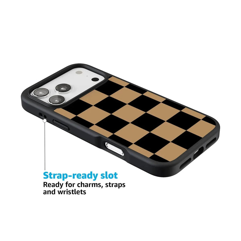 Fit Check | Black & Brown Checkerboard Case iPhone Case get.casely 