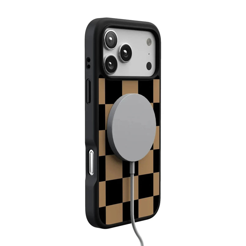 Fit Check | Black & Brown Checkerboard Case iPhone Case get.casely 