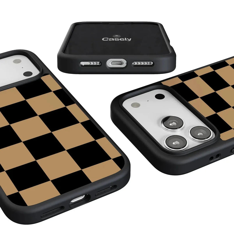 Fit Check | Black & Brown Checkerboard Case iPhone Case get.casely 