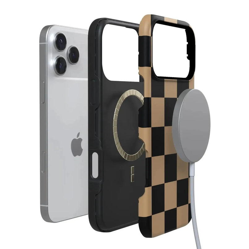 Fit Check | Black & Brown Checkerboard Case iPhone Case get.casely 