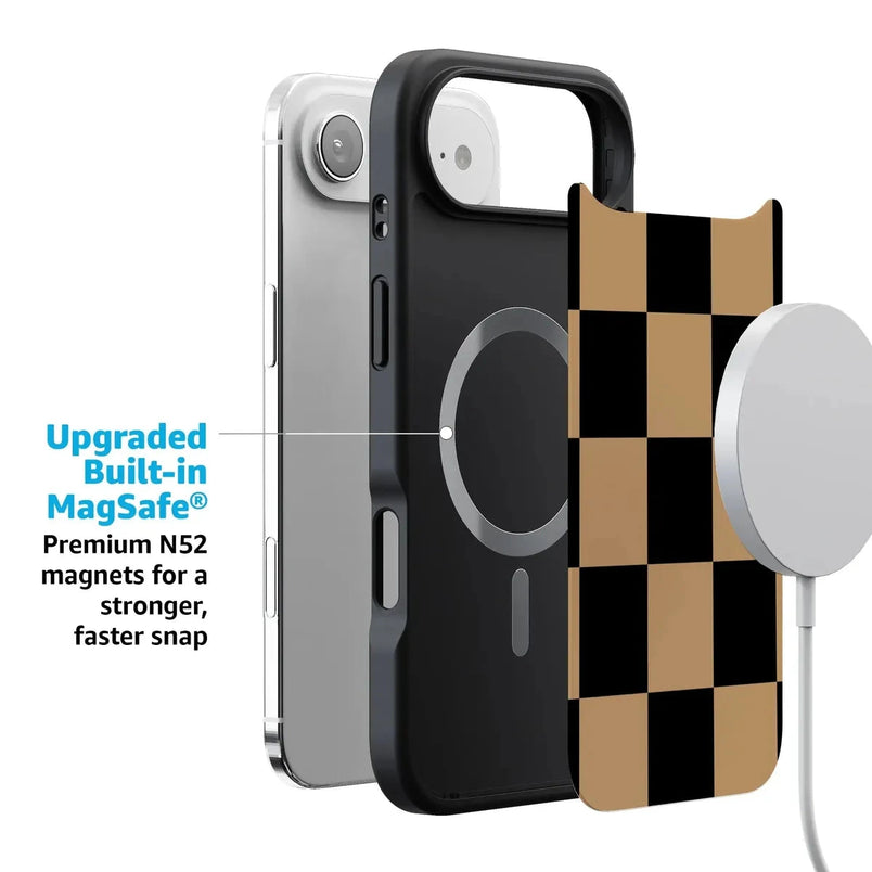 Fit Check | Black & Brown Checkerboard Case iPhone Case get.casely 