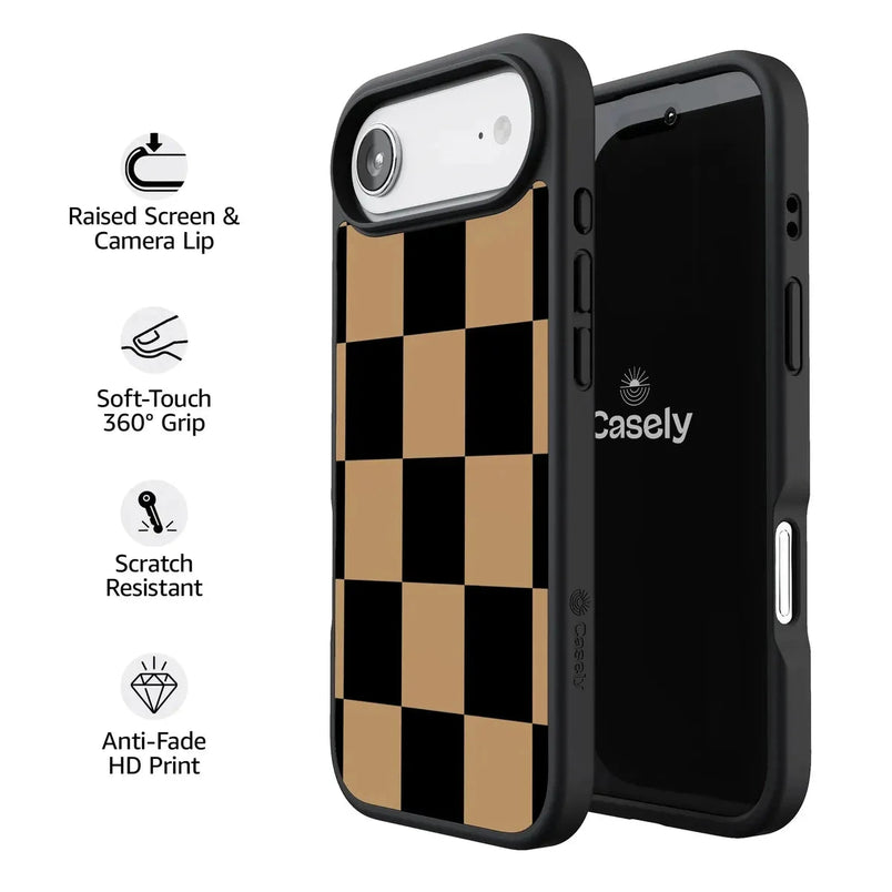 Fit Check | Black & Brown Checkerboard Case iPhone Case get.casely 