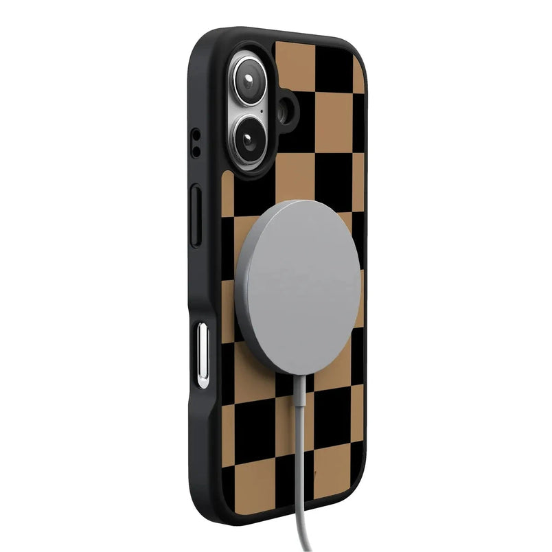 Fit Check | Black & Brown Checkerboard Case iPhone Case get.casely 
