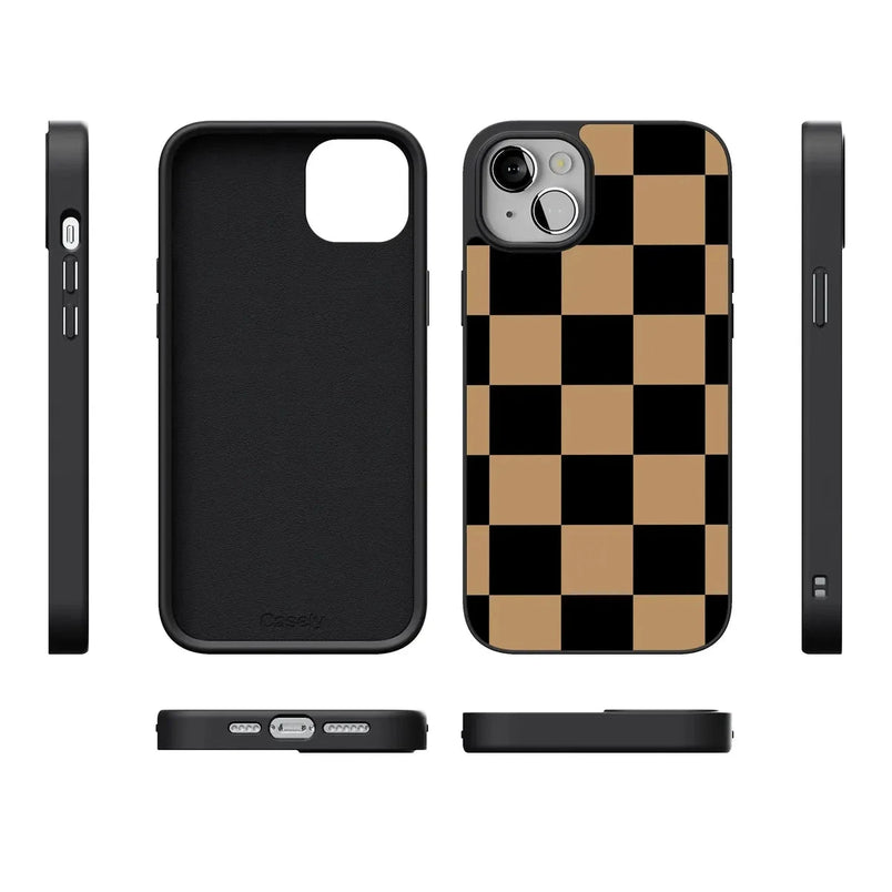 Fit Check | Black & Brown Checkerboard Case iPhone Case get.casely 