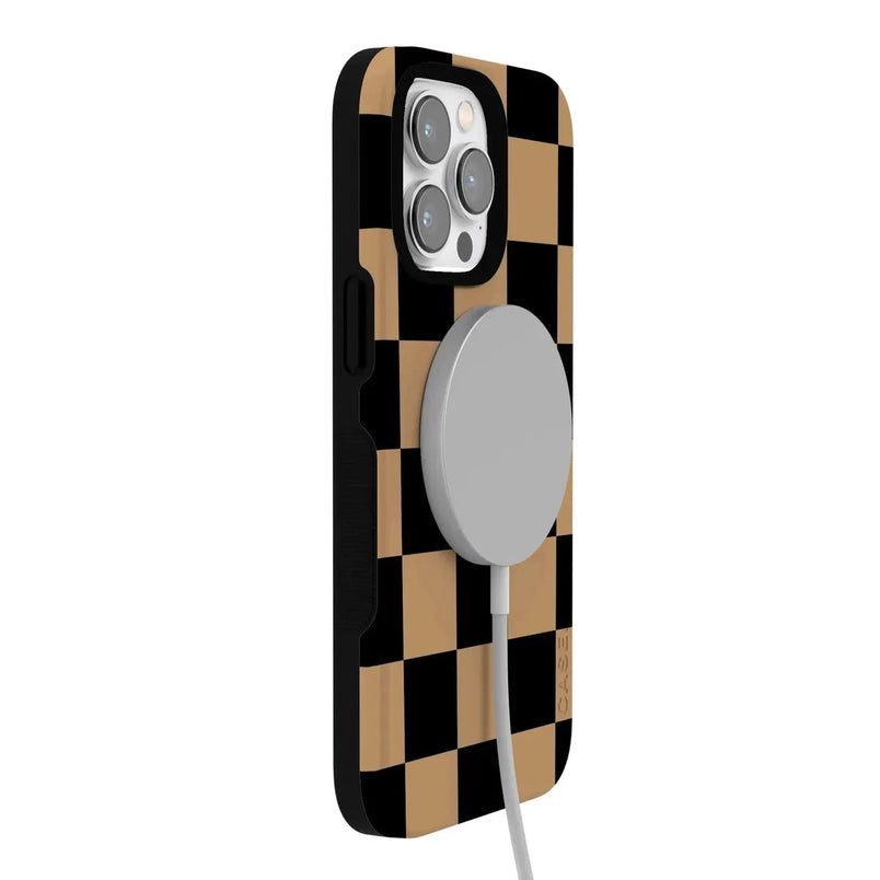 Fit Check | Black & Brown Checkerboard Case iPhone Case get.casely 