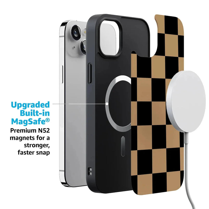 Fit Check | Black & Brown Checkerboard Case iPhone Case get.casely 