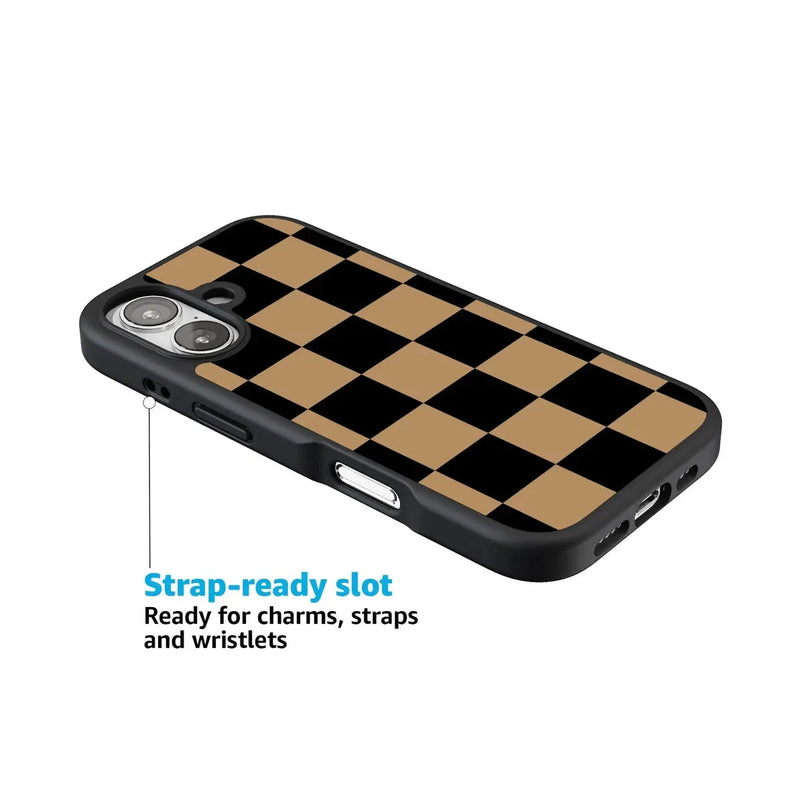 Fit Check | Black & Brown Checkerboard Case iPhone Case get.casely 