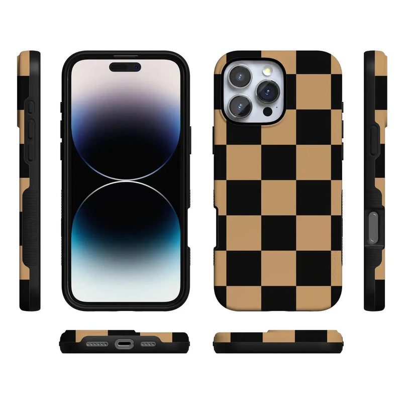 Fit Check | Black & Brown Checkerboard Case iPhone Case get.casely 