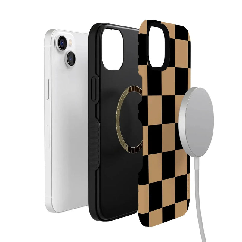 Fit Check | Black & Brown Checkerboard Case iPhone Case get.casely 