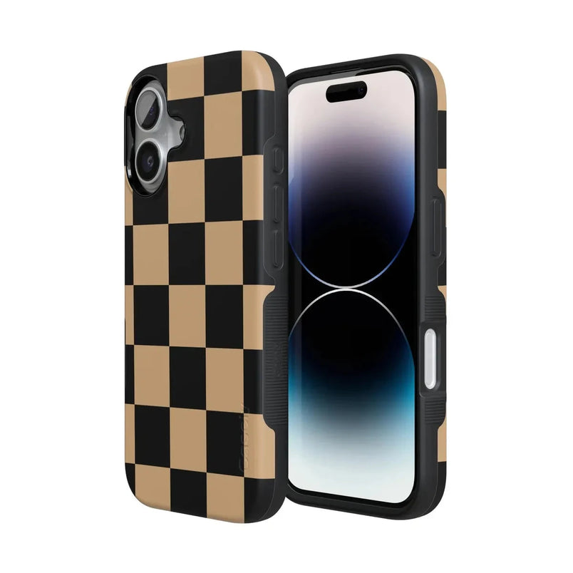 Fit Check | Black & Brown Checkerboard Case iPhone Case get.casely 