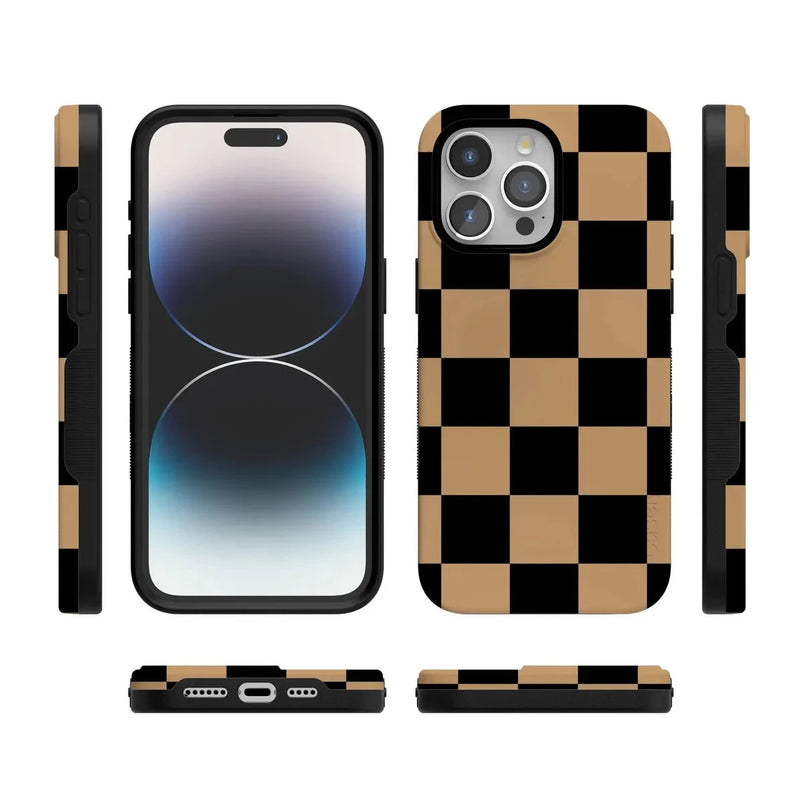 Fit Check | Black & Brown Checkerboard Case iPhone Case get.casely 