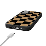 Fit Check | Black & Brown Checkerboard Case iPhone Case get.casely 