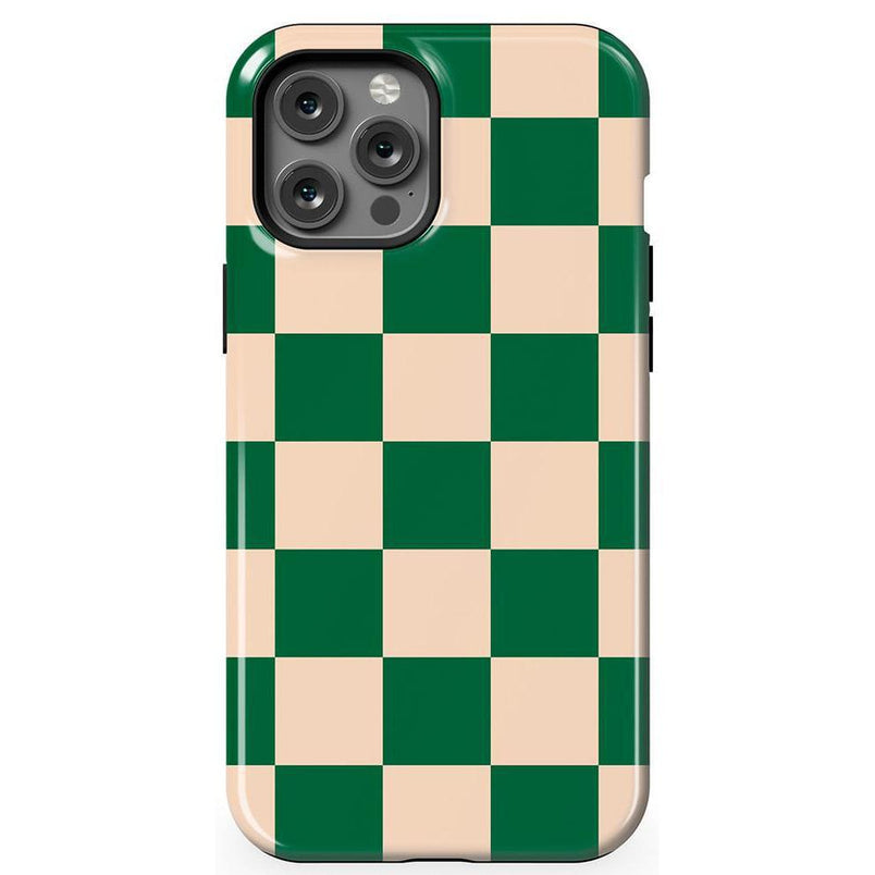 Fit Check | Green Checkerboard Case iPhone Case get.casely Essential + MagSafe® iPhone 12 Pro Max