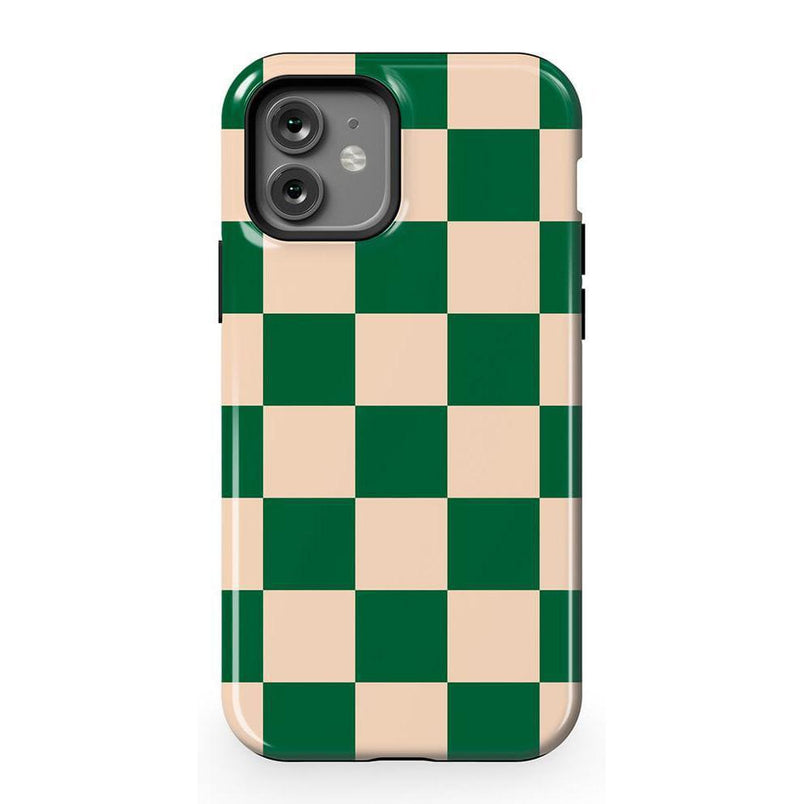 Fit Check | Green Checkerboard Case iPhone Case get.casely Essential + MagSafe® iPhone 12 Pro