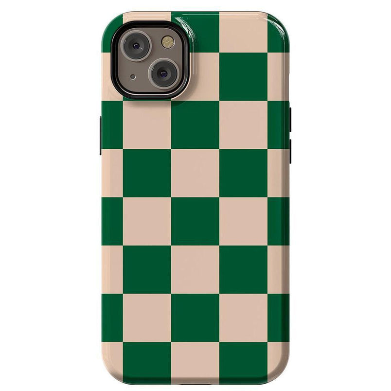 Fit Check | Green Checkerboard Case iPhone Case get.casely Essential + MagSafe® iPhone 14 Plus