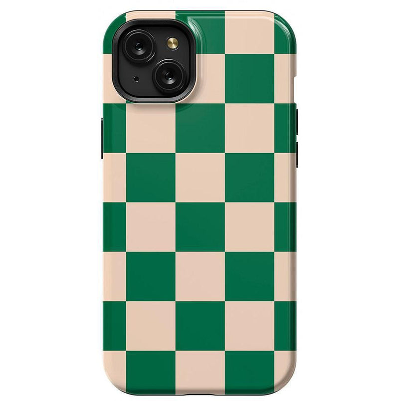 Fit Check | Green Checkerboard Case iPhone Case get.casely Essential + MagSafe® iPhone 15 Plus