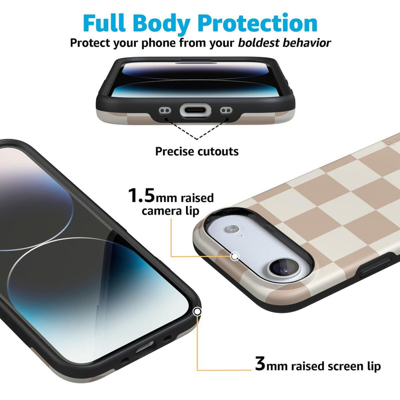 Fit Check | Neutral Checkerboard Case iPhone Case get.casely 