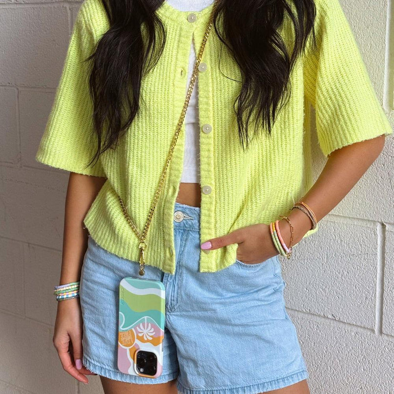 Flat Curb Chain Phone Chain | Pura Vida x Casely Phone Chain Pura Vida Bracelets 