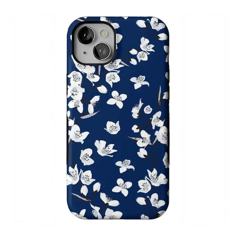 Floral Forest | Navy Cherry Blossom Floral Case iPhone Case get.casely Bold Flex + MagSafe® iPhone 15 Plus 