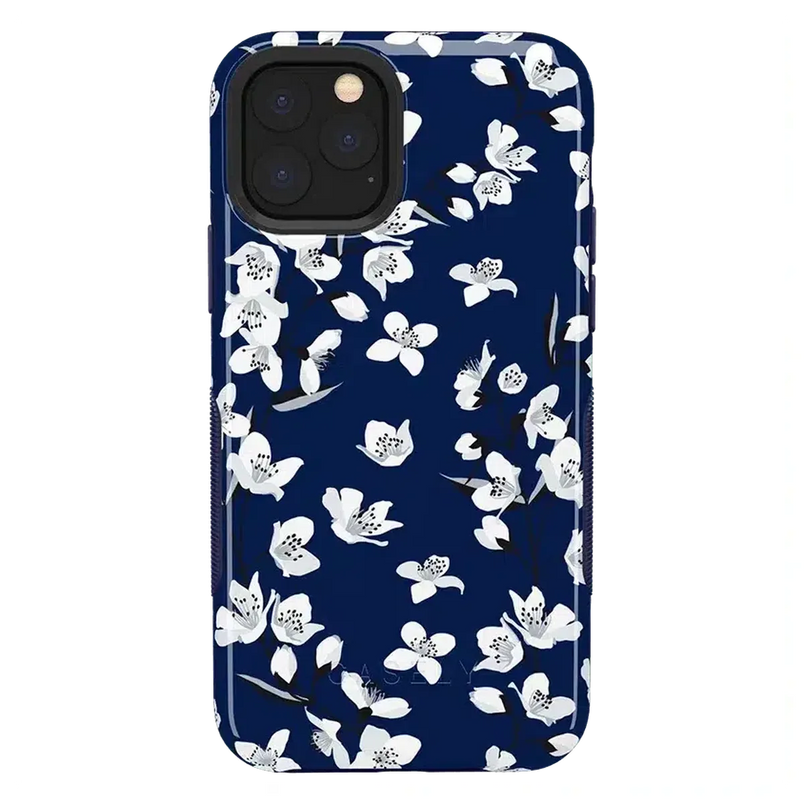 Floral Forest | Navy Cherry Blossom Floral Case iPhone Case get.casely Bold iPhone 11 Pro 