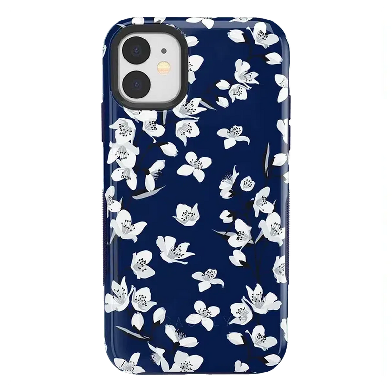 Floral Forest | Navy Cherry Blossom Floral Case iPhone Case get.casely Bold iPhone 11 