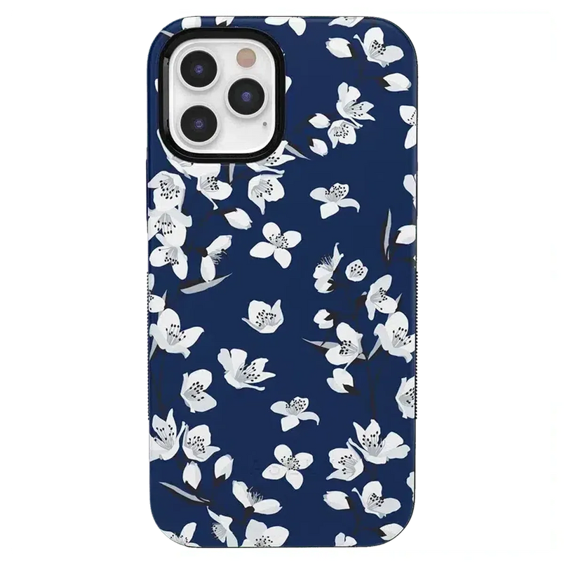 Floral Forest | Navy Cherry Blossom Floral Case iPhone Case get.casely Bold iPhone 12 Pro Max 