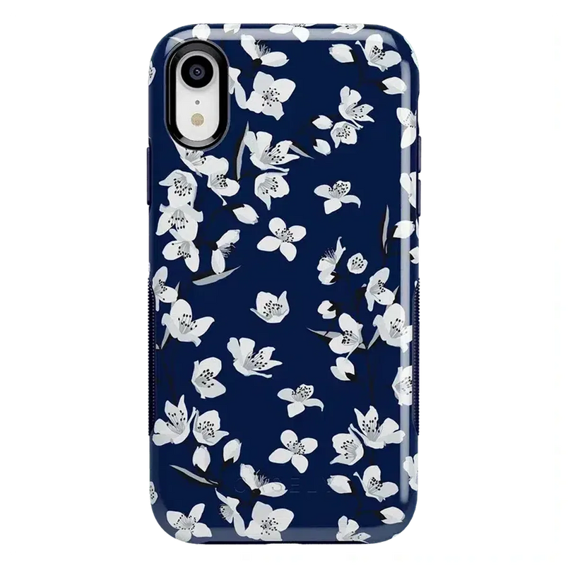 Floral Forest | Navy Cherry Blossom Floral Case iPhone Case get.casely Bold iPhone XR 