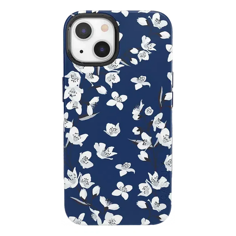Floral Forest | Navy Cherry Blossom Floral Case iPhone Case get.casely Bold + MagSafe® iPhone 13 