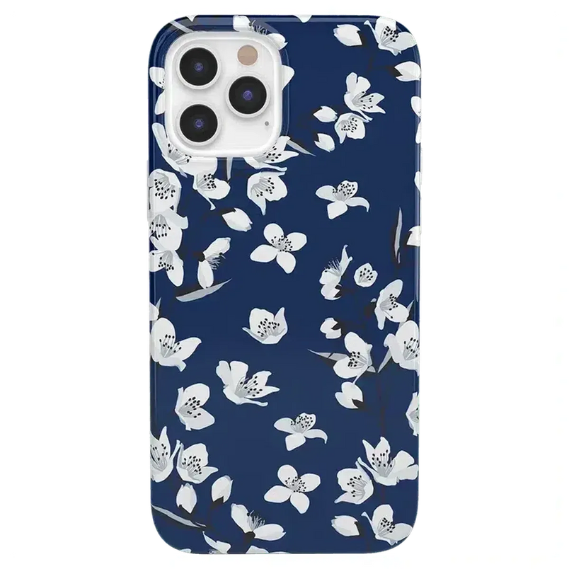 Floral Forest | Navy Cherry Blossom Floral Case iPhone Case get.casely Classic iPhone 12 Pro Max 
