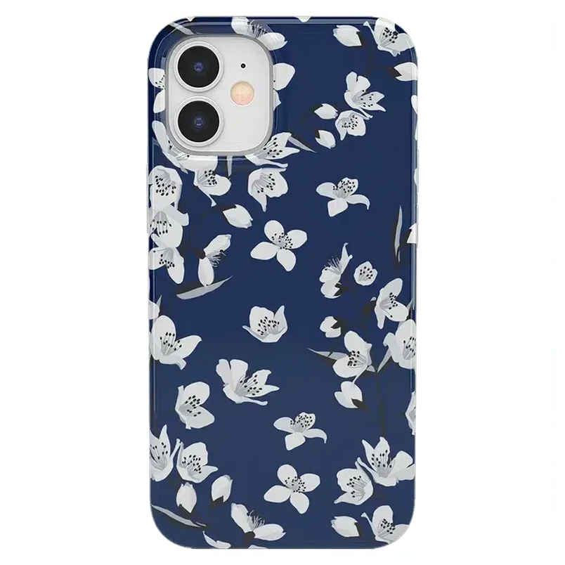 Floral Forest | Navy Cherry Blossom Floral Case iPhone Case get.casely Classic iPhone 12 