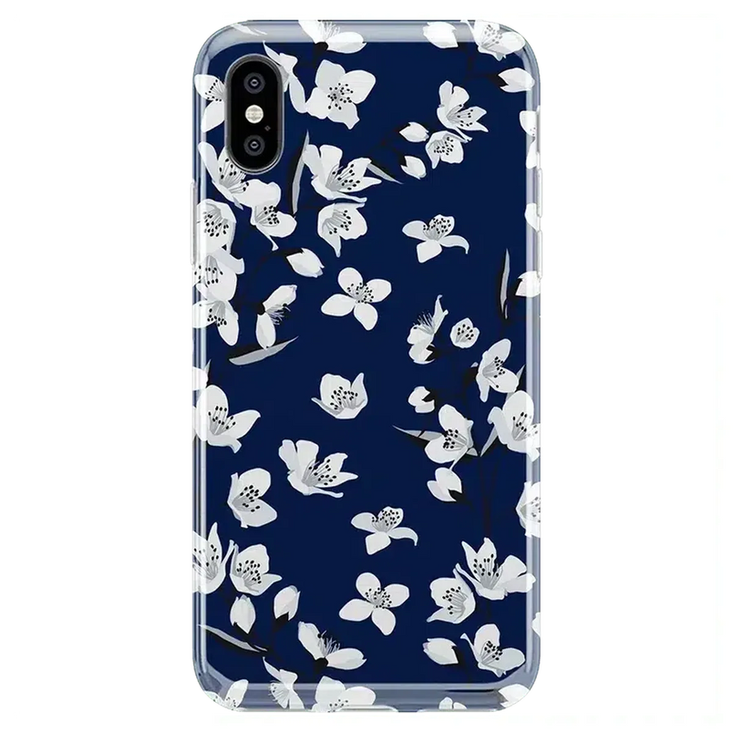 Floral Forest | Navy Cherry Blossom Floral Case iPhone Case get.casely Classic iPhone X / XS 