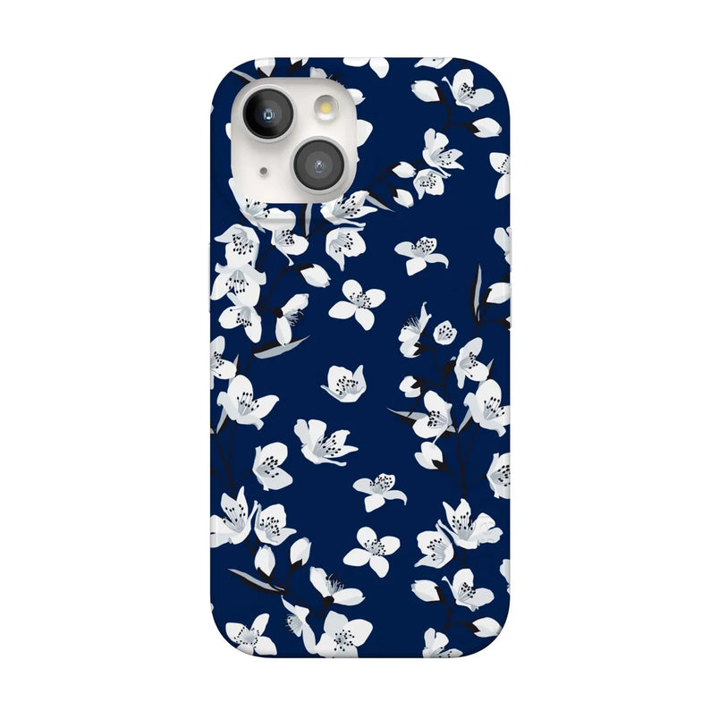 Floral Forest | Navy Cherry Blossom Floral Case iPhone Case get.casely Classic + MagSafe® iPhone 15 
