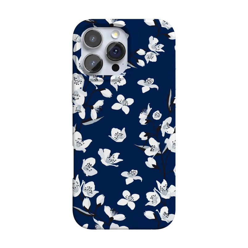 Floral Forest | Navy Cherry Blossom Floral Case iPhone Case get.casely Classic + MagSafe® iPhone 16 Pro Max 