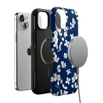Floral Forest | Navy Cherry Blossom Floral Case iPhone Case get.casely 