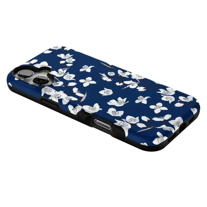 Floral Forest | Navy Cherry Blossom Floral Case iPhone Case get.casely 
