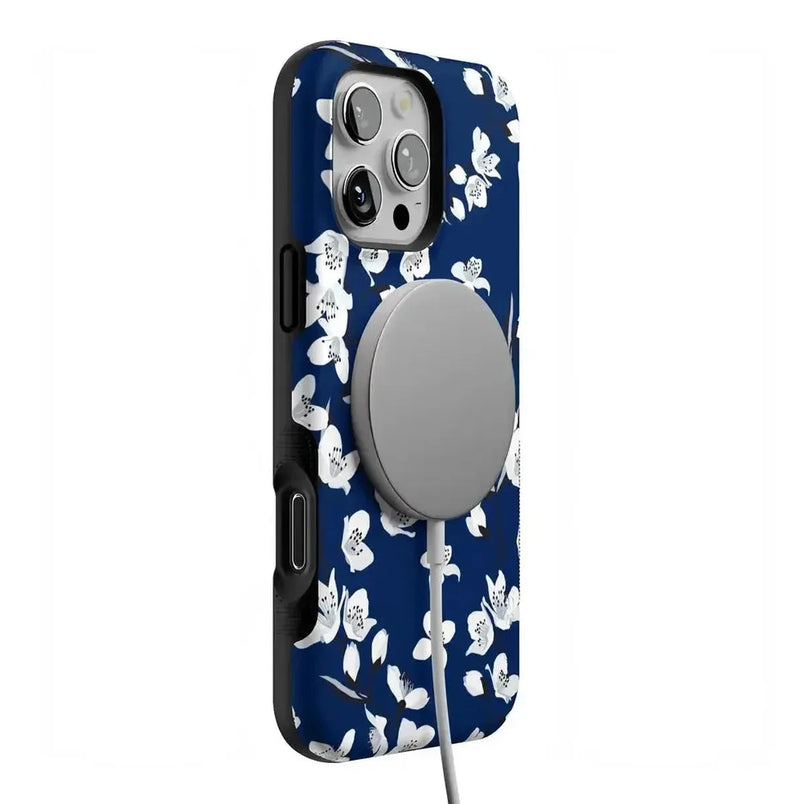 Floral Forest | Navy Cherry Blossom Floral Case iPhone Case get.casely 