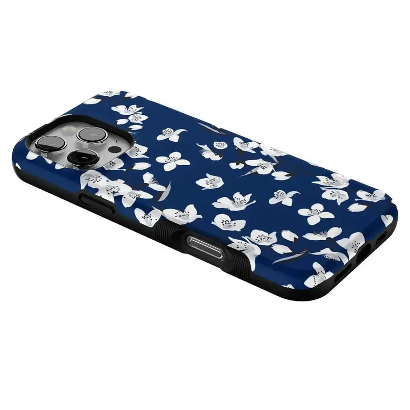 Floral Forest | Navy Cherry Blossom Floral Case iPhone Case get.casely 