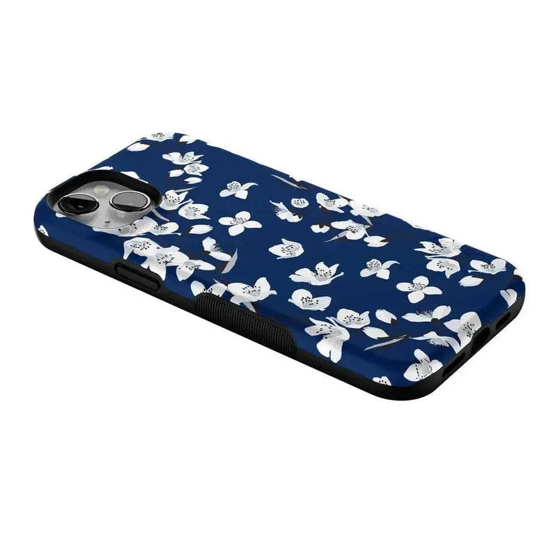 Floral Forest | Navy Cherry Blossom Floral Case iPhone Case get.casely 
