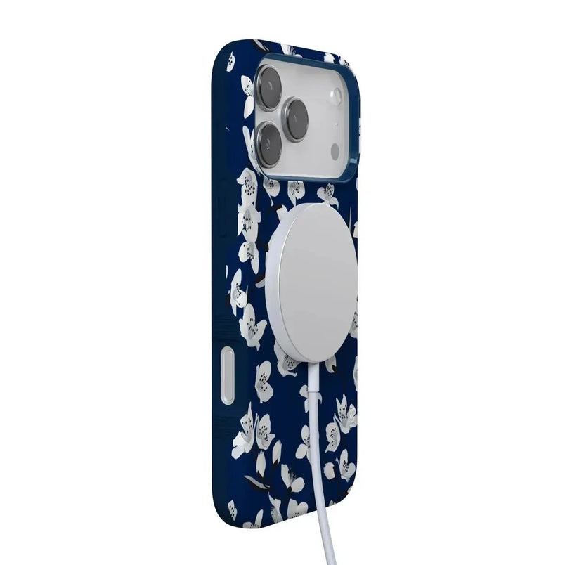 Casely iPhone 15 Compatible with MagSafe Floral Forest | Navy Cherry Blossom Floral Case Classic + MagSafe Casely iPhone 15 Compatible with MagSafe Floral Forest | Navy Cherry Blossom Floral Case Classic + MagSafe