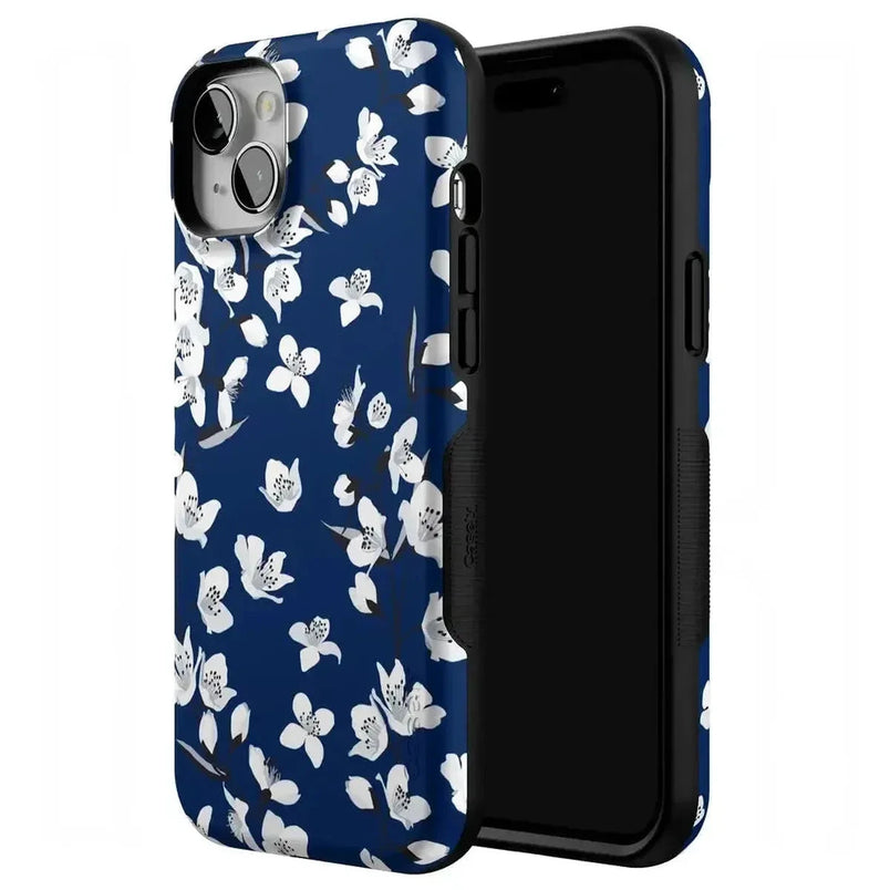 Floral Forest | Navy Cherry Blossom Floral Case iPhone Case get.casely 