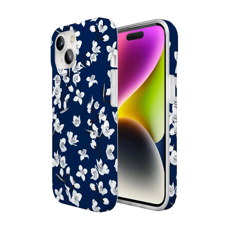 Floral Forest | Navy Cherry Blossom Floral Case iPhone Case get.casely 