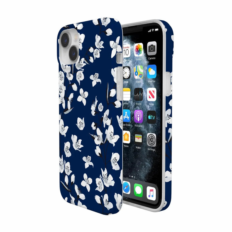Floral Forest | Navy Cherry Blossom Floral Case iPhone Case get.casely 