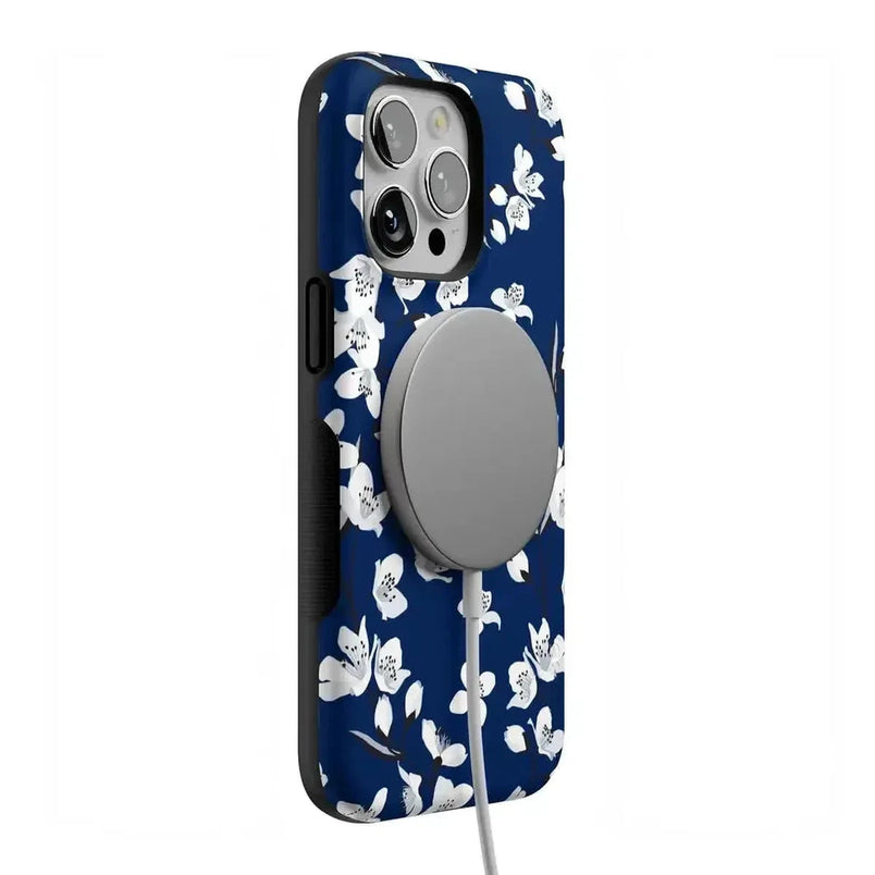 Floral Forest | Navy Cherry Blossom Floral Case iPhone Case get.casely 
