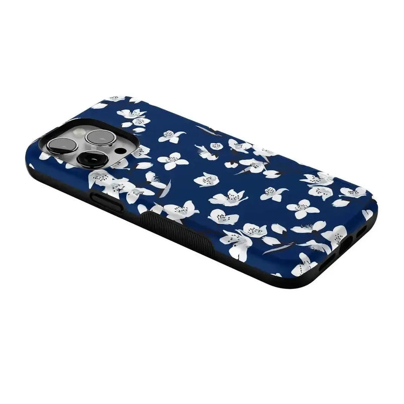 Floral Forest | Navy Cherry Blossom Floral Case iPhone Case get.casely 