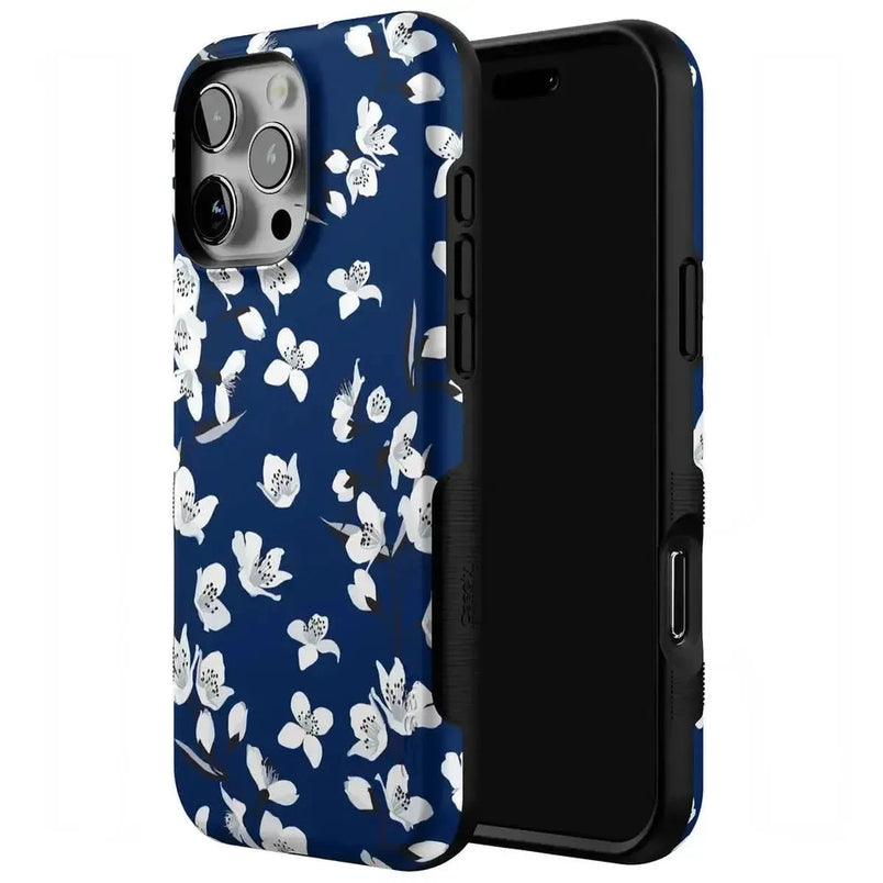 Floral Forest | Navy Cherry Blossom Floral Case iPhone Case get.casely 