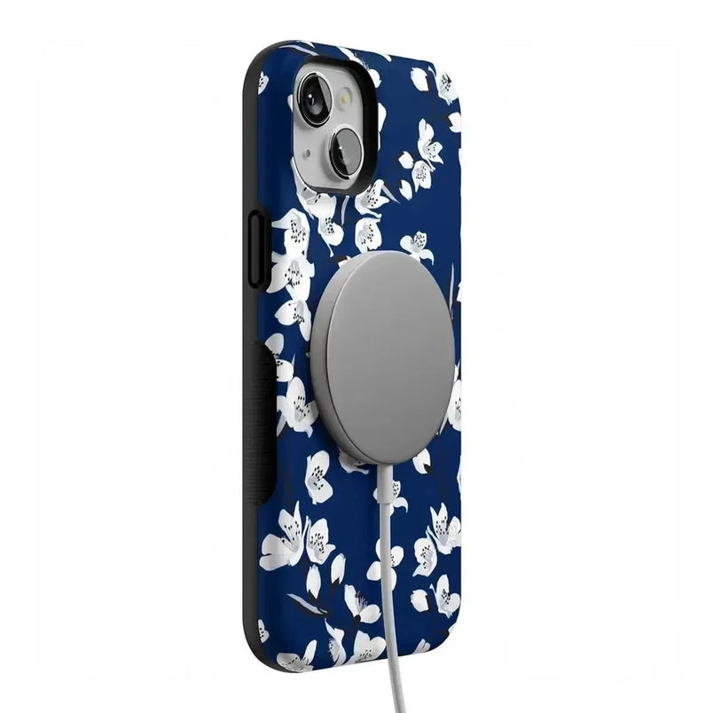 Floral Forest | Navy Cherry Blossom Floral Case iPhone Case get.casely 