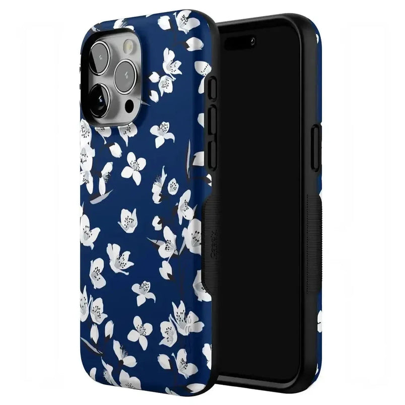 Floral Forest | Navy Cherry Blossom Floral Case iPhone Case get.casely 