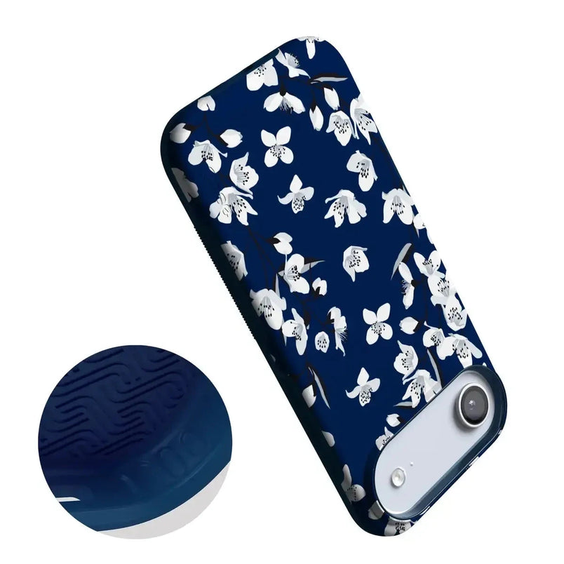 Floral Forest | Navy Cherry Blossom Floral Case iPhone Case get.casely 